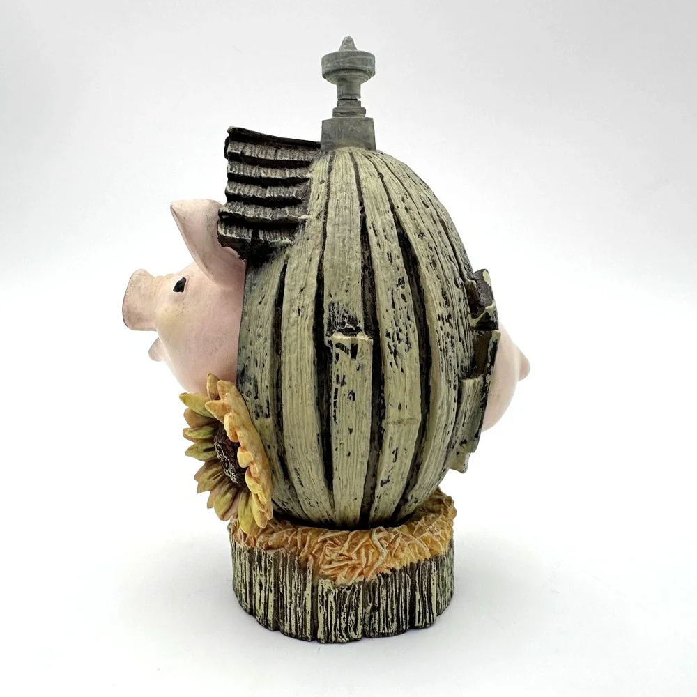 Herrero Sunny Side Up Pig Figurine Hand Painted Limited Edition Farmhouse Decor